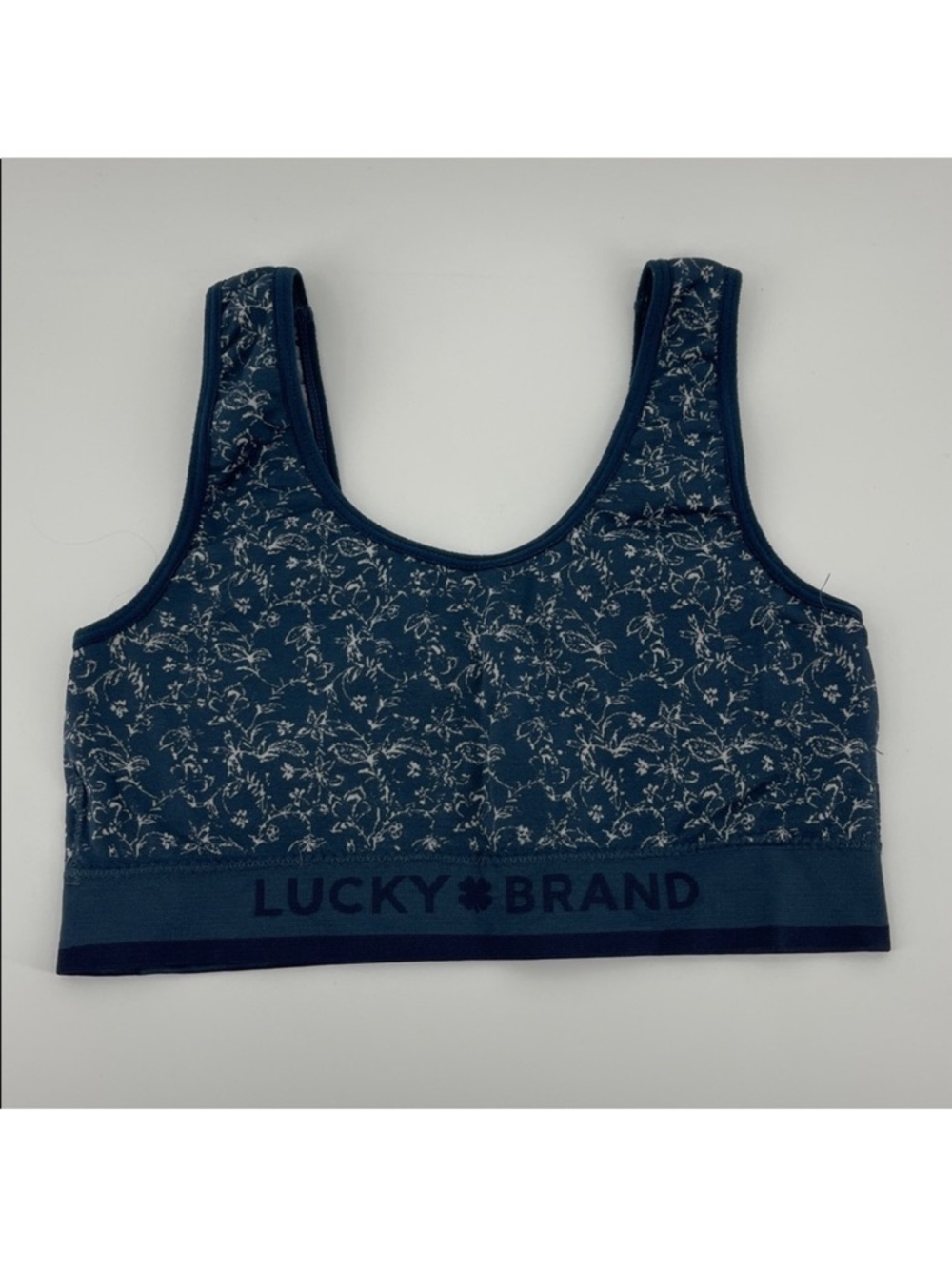 Lucky Brand Blue Floral Sports Bra, Women's Medium